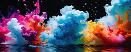 Colorful ink in water. Abstract background. 3d rendering.の素材