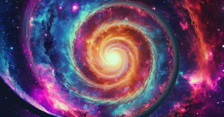 Galaxy in outer space showing the beauty of deep space exploration.の素材