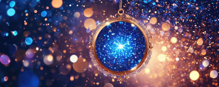 Vintage christmas bauble on bokeh background 3D renderingの素材