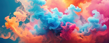 Colorful cloud of smoke on a dark background. Abstract background.の素材