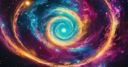 Planets, stars and galaxies in outer space showing the beauty of space exploration.の素材