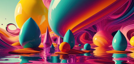 3d illustration of abstract geometric composition,digital artwork for creative graphic design.の素材