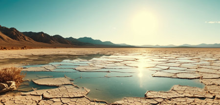 Salt lake in Death Valley National Park, California, United States.の素材