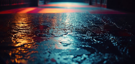 Rain drops on the floor. Wet asphalt. Abstract background. 3d renderingの素材