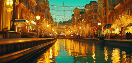 Luxury shopping street in Sharm El Sheikh, Egyptの素材