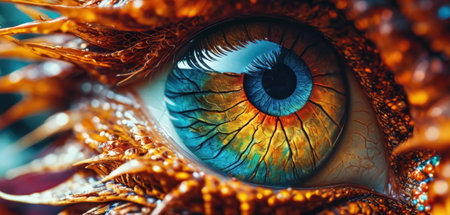 Macro shot of human eye with beautiful iris. 3d renderingの素材
