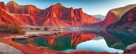Fantastic panoramic view of Lake Powell in Utah.の素材