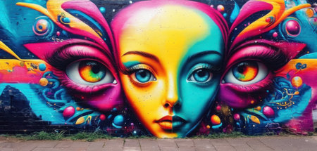 Mural art at East Williamsburg in Brooklyn. Outdoor art gallery known as the Bushwick Collective has most diverse collection of street art in Brooklynの素材