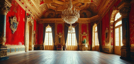 Luxury interior of the royal palace. Panoramic photoの素材