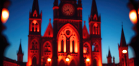 Blurred background of Church of Our Lady of the Rosary in Prague, Czech Republicの素材