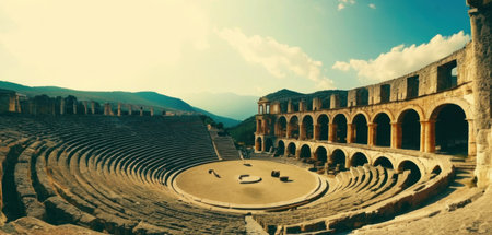 Ancient Roman amphitheater in Ephesus, Izmir, Turkeyの素材