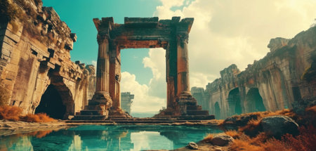 Temple of Apollo in ancient city of Didyma, Turkeyの素材