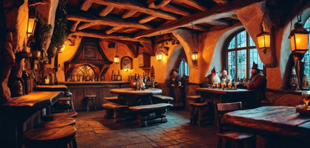 View of the interior of the famous Bavarian bar in Munich.の素材