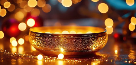 Beautiful diwali diya with bokeh background.の素材
