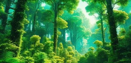 Beautiful green forest in the morning at Taipei, Taiwan.の素材