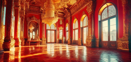 Interior of the Palace of Versailles, France. Panoramaの素材