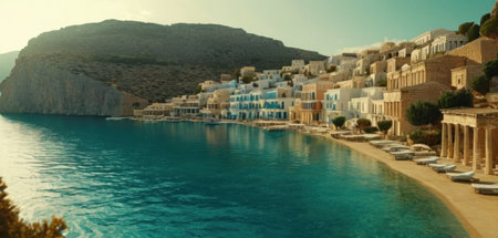 Panoramic view of the beautiful island of Rhodes, Greece.の素材