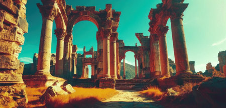 Ruins of the ancient city of Ephesus, Turkey.の素材