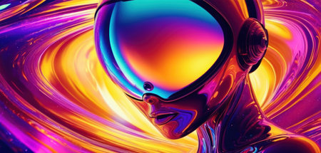 3D surreal illustration. Sacred geometry. Mysterious psychedelic relaxation pattern. Fractal abstract texture. Digital artwork graphic astrology magicの素材