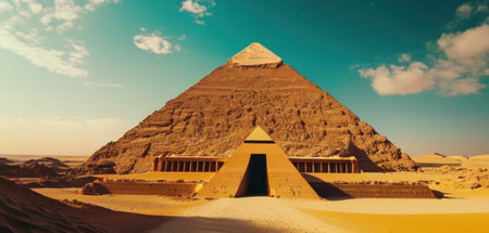 The pyramids of Giza, Egypt. Panoramic viewの素材