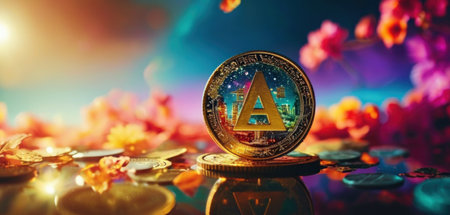 Physical version of AIDA coin. Digital currency. Cryptocurrency.の素材