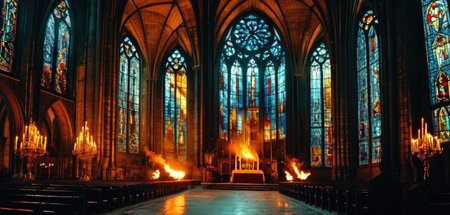 Interior of St. Vitus Cathedral, Prague, Czech Republicの素材