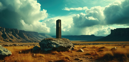 Tombstone monument in the desert. Monument Valley, Arizona, USAの素材