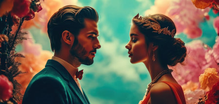 Wedding couple in love. Bride and groom in wedding day.の素材