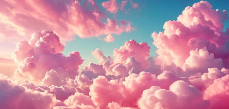 Cloudy blue sky abstract background, colorful fluffy clouds in the skyの素材