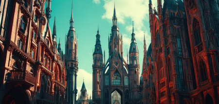 Beautiful Gothic architecture in the old town of Prague, Czech Republicの素材