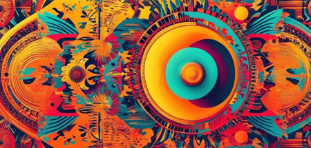 3D rendering of abstract colorful fractal background for creative design worksの素材