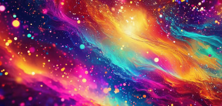 Cosmic space and stars, color cosmic abstract background. 3d renderingの素材