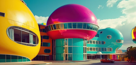 Colorful buildings at downtown area of Tampa.の素材