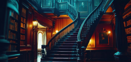 The interior of an old building in the style of the 19th centuryの素材