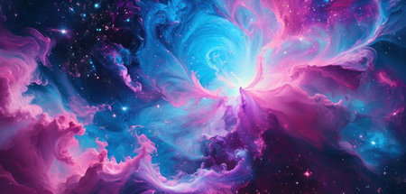 Cosmic space and stars, color cosmic abstract background. 3D renderingの素材