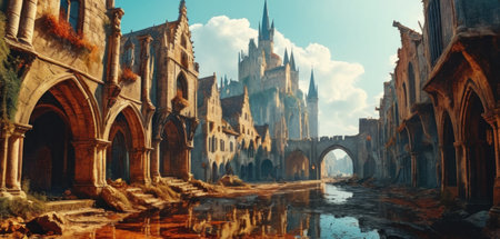 Ruins of the ancient abbey of Saint-Jacques in Avignon, Franceの素材