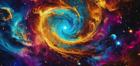 Nebula and galaxies in space. Elements of this image furnished by NASAの素材