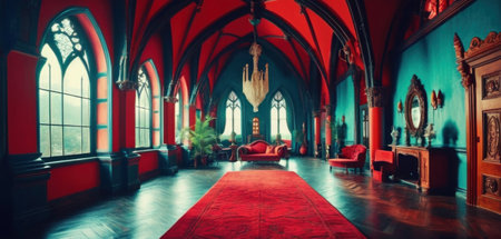 Interior of the Royal Palace in Prague, Czech Republic. Panoramaの素材