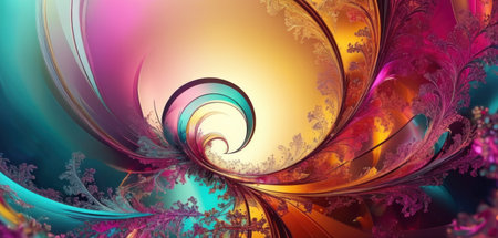 Abstract fractal. Fractal art background for creative design. Decoration for wallpaper, desktop, poster, cover booklet. Print for clothes, t-shirt. Creative illustration for designの素材