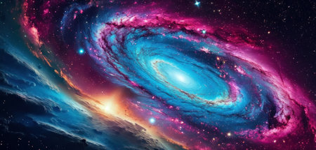 Galaxy and nebula. Abstract space background. 3D renderingの素材