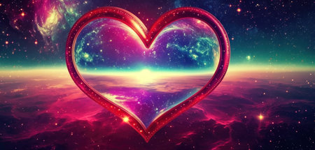 Valentines day background with heart and space. 3d renderingの素材