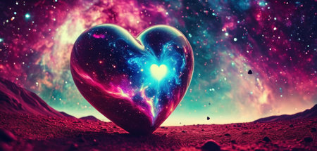 Valentines day background with heart and space. 3D renderingの素材