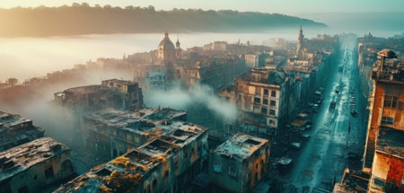 Beautiful panoramic view of the old city of Rome, Italyの素材