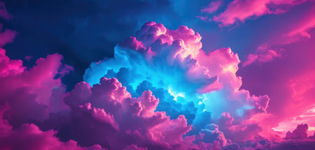 Colorful clouds in the sky at sunset. 3D illustration.の素材
