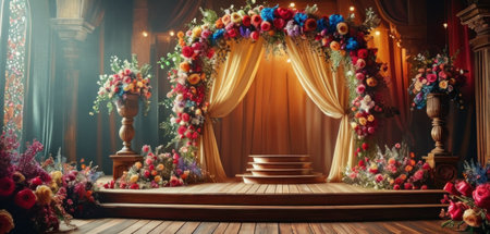 Wedding ceremony in a luxurious interior. 3d rendering.の素材