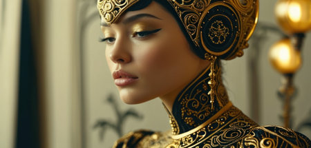 Portrait of a beautiful young woman in the Egyptian style. Beauty, fashion.の素材
