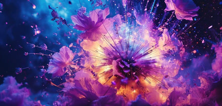 Abstract background with flowers. 3d rendering, 3d illustration.の素材