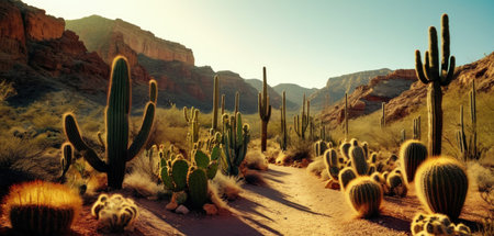 Saguaro National Park is a national park in southwestern Utah near the town of Springdale.の素材