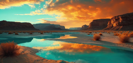 Fantasy Landscape of Lake Powell at sunset, Utah, USAの素材