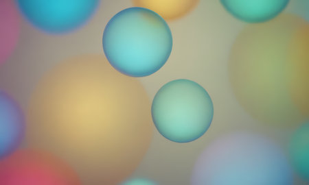 Abstract bokeh background with multicolored balls. 3d renderingの素材